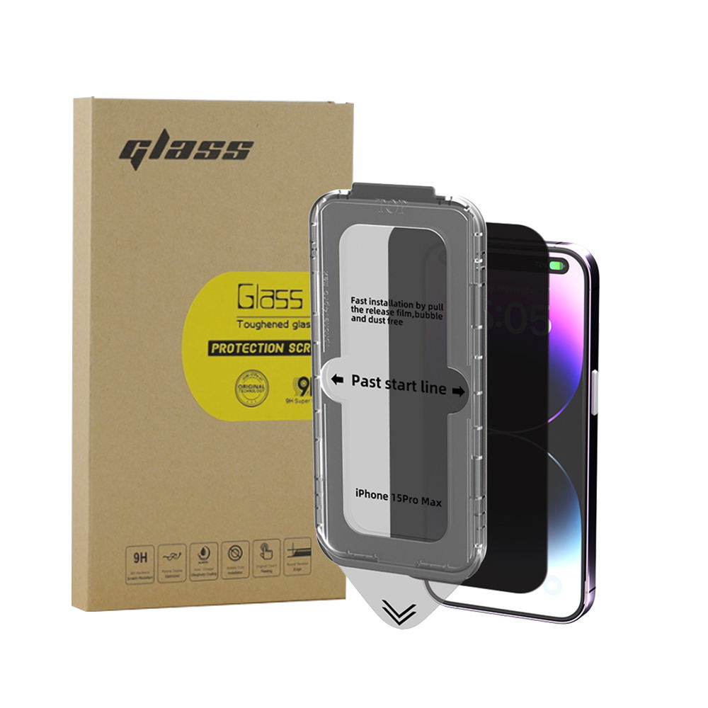 Anti Fingerprint Anti Peep Anti Spy Tempered Glass For Iphone 15 14 13 Pro Max Privacy Screen Protector - Buy Easy Installation