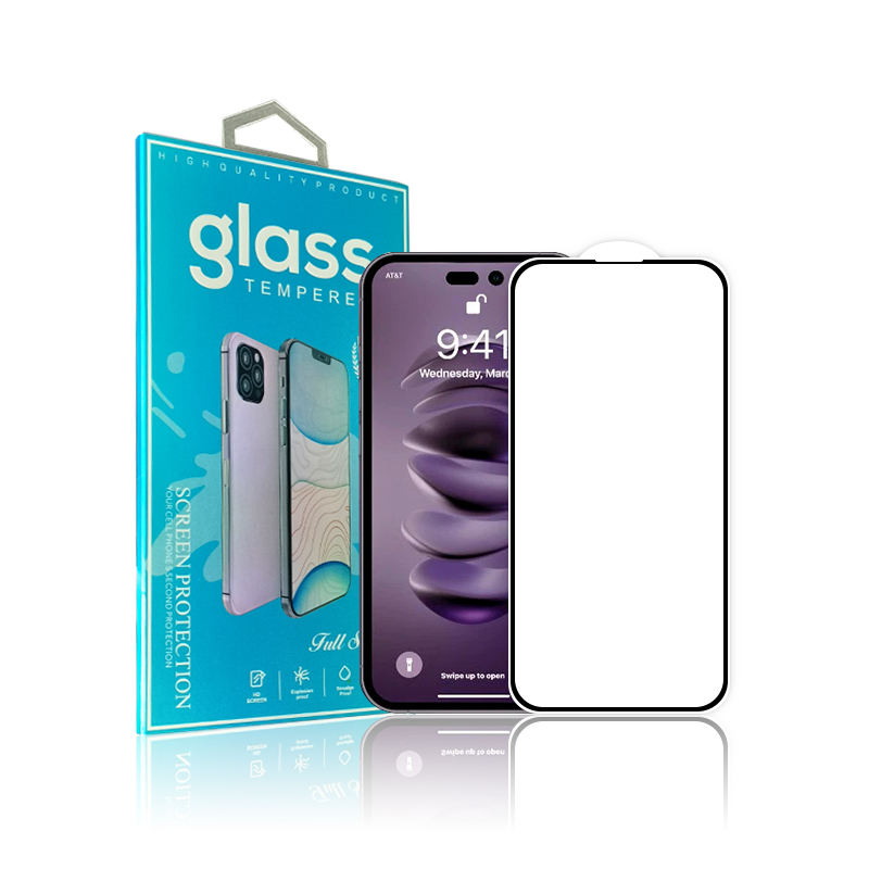 Presale Customize Hight Quality Silk Printing Screen Protector Glass Full Coverage Anti Scratch For Iphone 14 Plus Pro Max - Buy