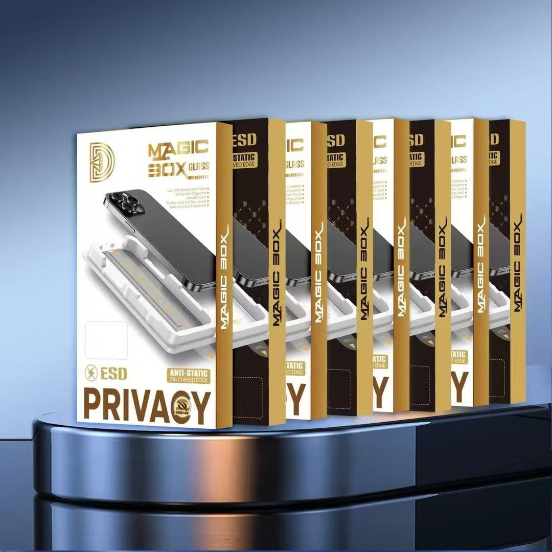 Factory Golden Diamond Hd Magic Box Easy Installation Kit Tempered Glass Screen Protector For Iphone 17 16 Pro Max 15 14 13 Plus