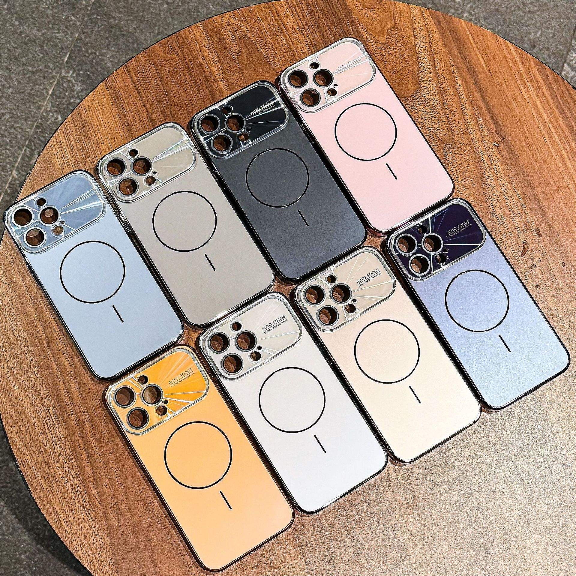 Magnetic Ag Case With Big View Camera Protector Metal Lens For Iphone 17_17 Pro Max Luxury Acrylic Frosted Mobile Phones Cover -
