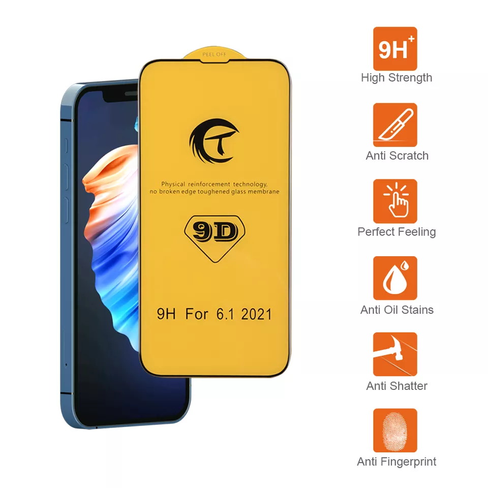 Anti-fingerprint 9d Hd Tempered Glass Screen Protector Full Glue Full Coverage For Iphone 17 16 15 14 13 Pro Max Plus - Buy For