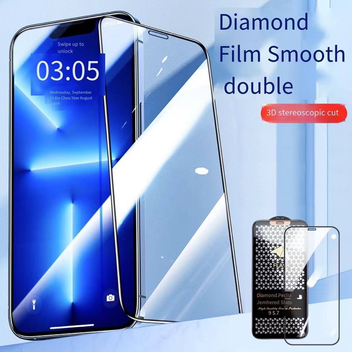Flayr Tempered Glass Full Cover Diamond Cut Large Arc Tempered Glass Screen Protector For Iphones 11 12 13 14 15 16 17 Xr Xs Max