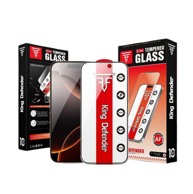 Ultra Thin Black Frame King Defender Strength 35kg Tempered Glass Esd Screen Protector For Iphone 17 Pro Max 16 Xs 13 Film - Buy
