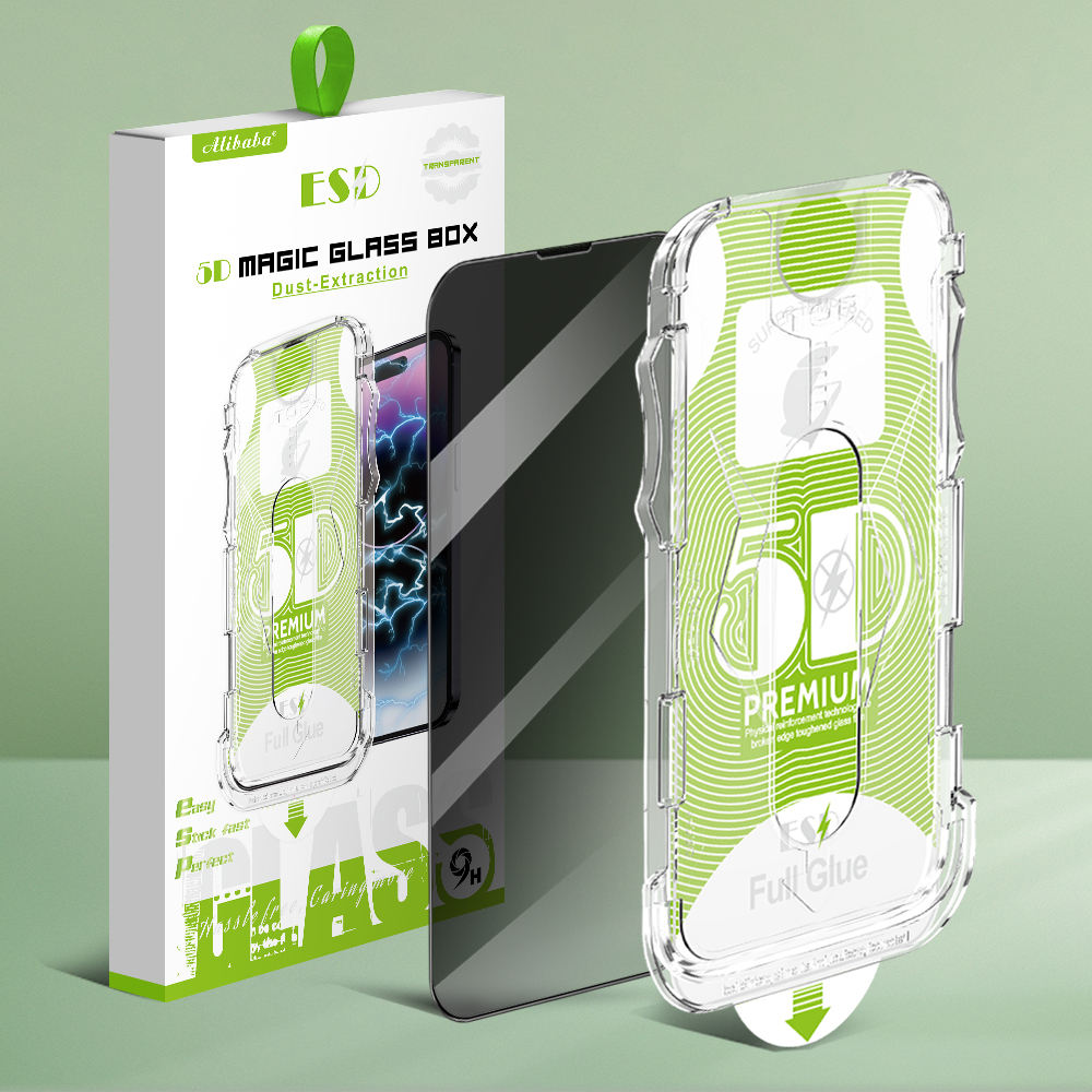 Easy Anti Dust Free Phone Glass Tempered Box Anti Spy Screen For Iphone 15 Pro Max Magic Glass Box - Buy Easy Anti Dust Free Pho