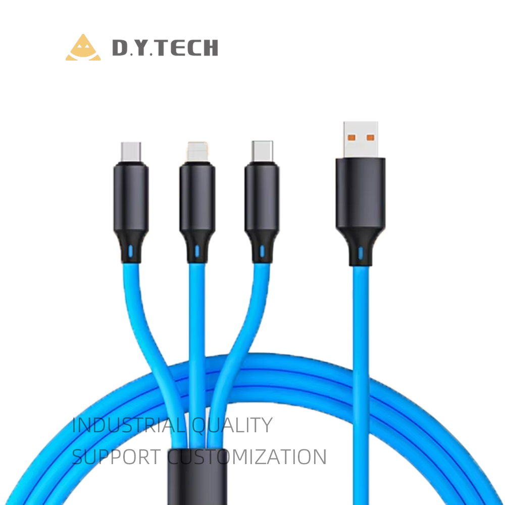 DYTECH--Multifunction Micro Usb Charger Data Cable Mobile Phone 3 In 1 Usb Cable For Xiaomi Samsung Huawei 120w Super Fast Charg