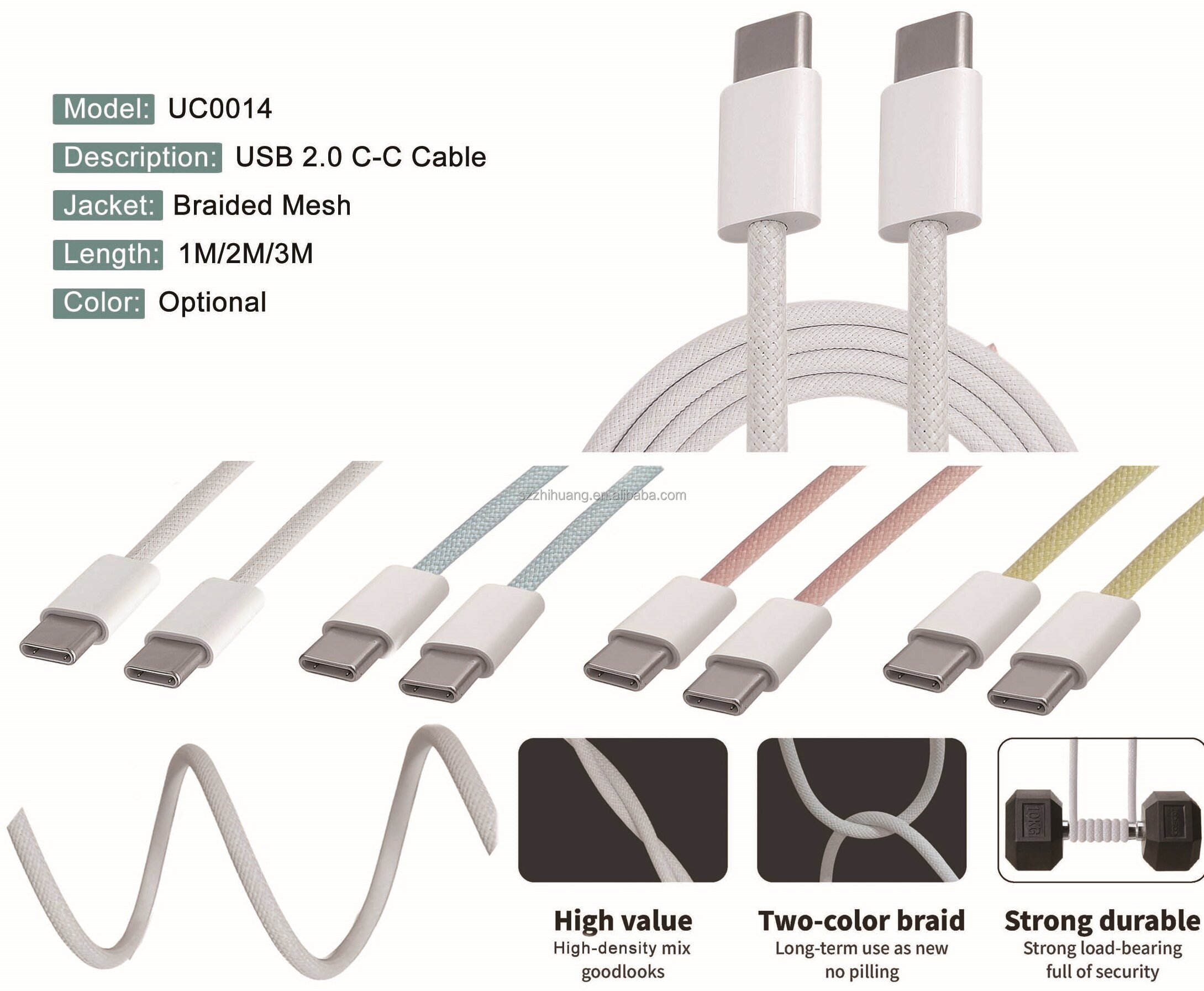 CROMN--Pd 60w Braided Fast Charger Cable Usb C To Usb C For Iphone 16 15 Pro 60w Fast Charging Usb-c Data Cable - Buy Fast Shipp