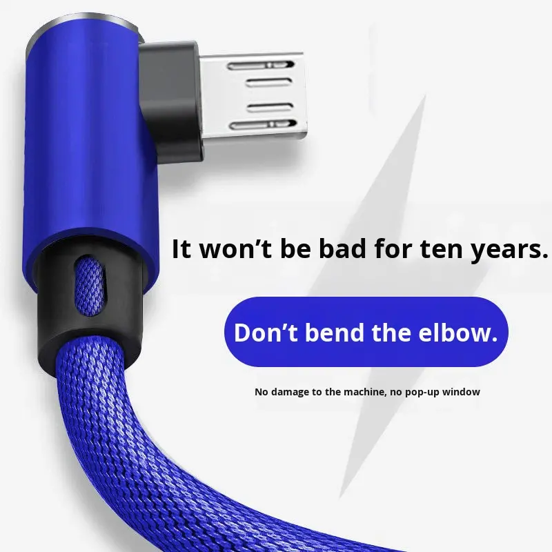 Guolu--Gl 1m 1.5m 2m Curved Fabric Nylon Braided Usb Charging Cable 3a Fast Charging Compatible Ios Micro Usb Type C Phone Devic