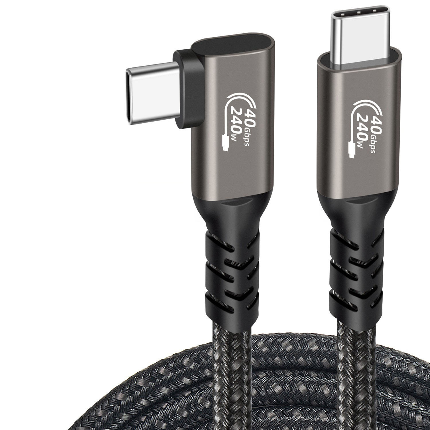 LONGKAIELECTRONIC--90-degree Elbow 5a Fast-charging 240w Thunderbolt 4 Usb4 Pure Copper Data Cable 8k Screen Projection 40gbps T