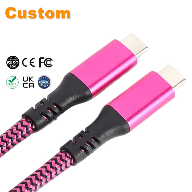 LONGKAIELECTRONIC--Lung Kay Custom Logo Cable Type C Usb 3.1 Gen2 100w Pd Fast Charging 20gbps Data Transfer C To C Cable Fast C