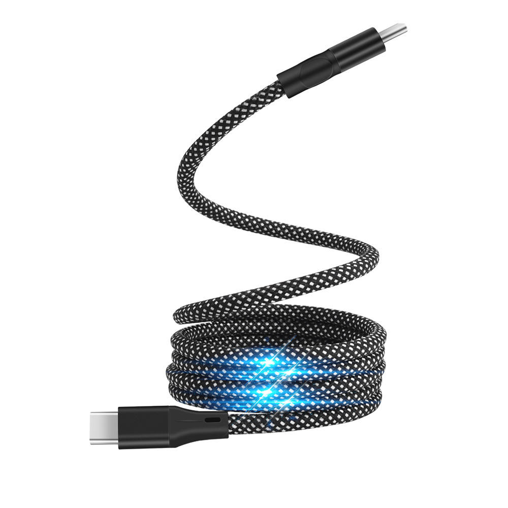 HXT--Magnetic Nylon Cable 3a Fast Charging 60w Usb C To C Data Cable Type C Storage Data Magnetic Cable - Buy Magnetic Charging