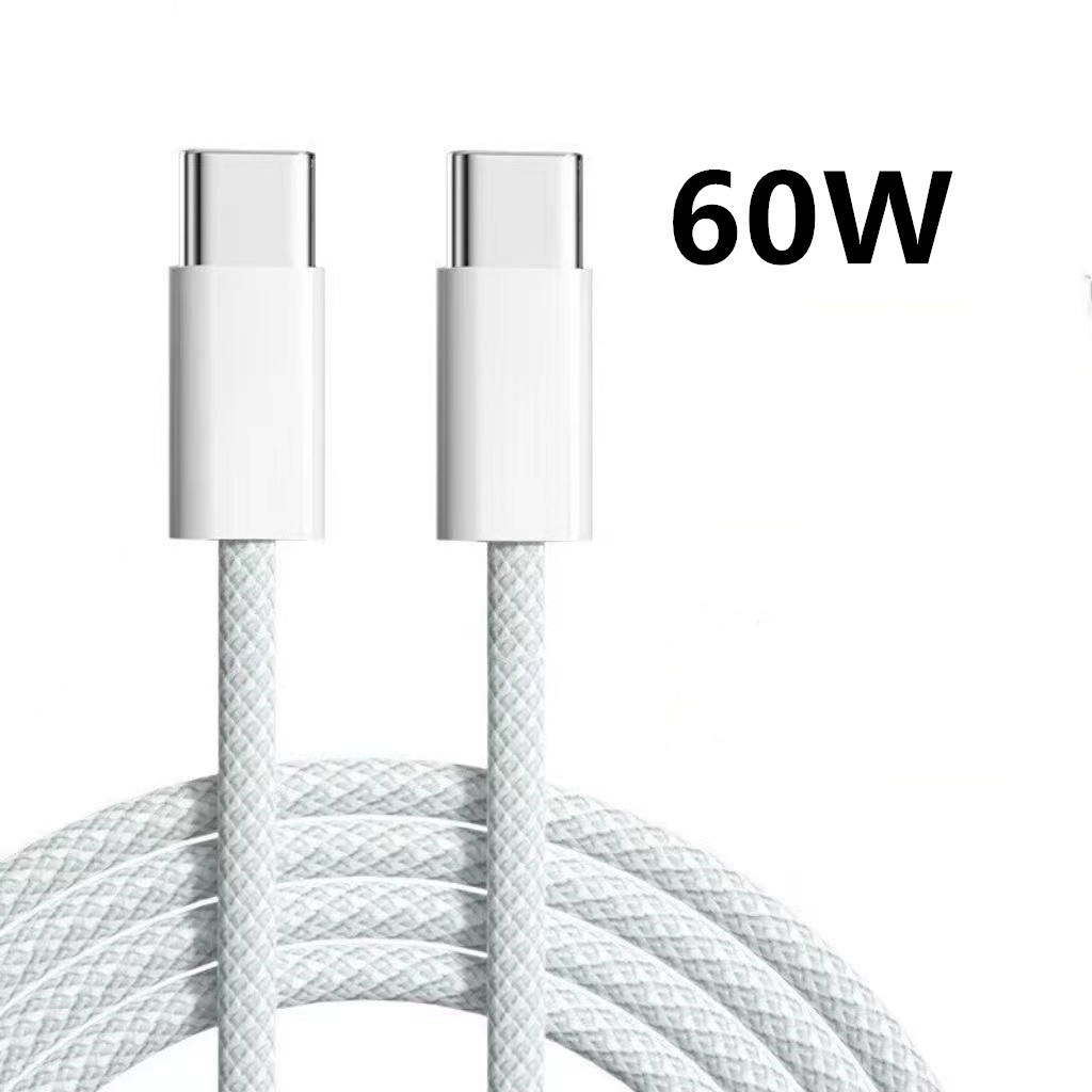 JMAX--2025 New Braided 60w 3ft 6ft 1m 2m Usb C Mobile Phone Data Cable Type C To Type C Pd Cable For Iphone 16 16pro 15pro 15 Pr