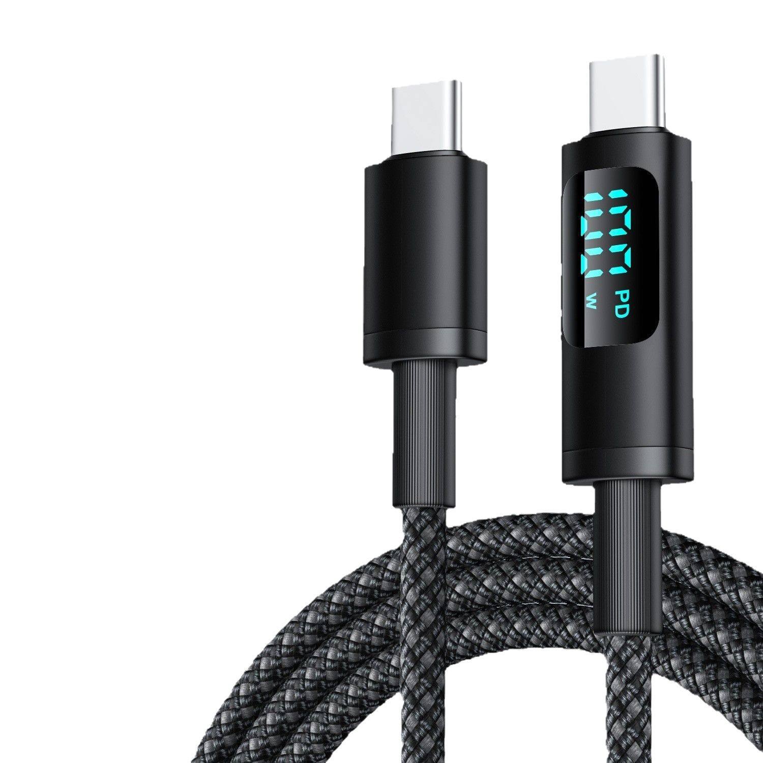 HAI CHUAN ELECTRONIC--Factory Wholesale_ Magnetic Pd60w 100w 240w Woven Type Four-in-one Fast Charging Cable. Suitable For Apple