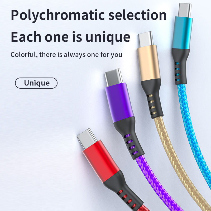 HAI CHUAN ELECTRONIC--Wholesale 2 In 1 Nylon Braided Type C Fast Charger 60w Usb