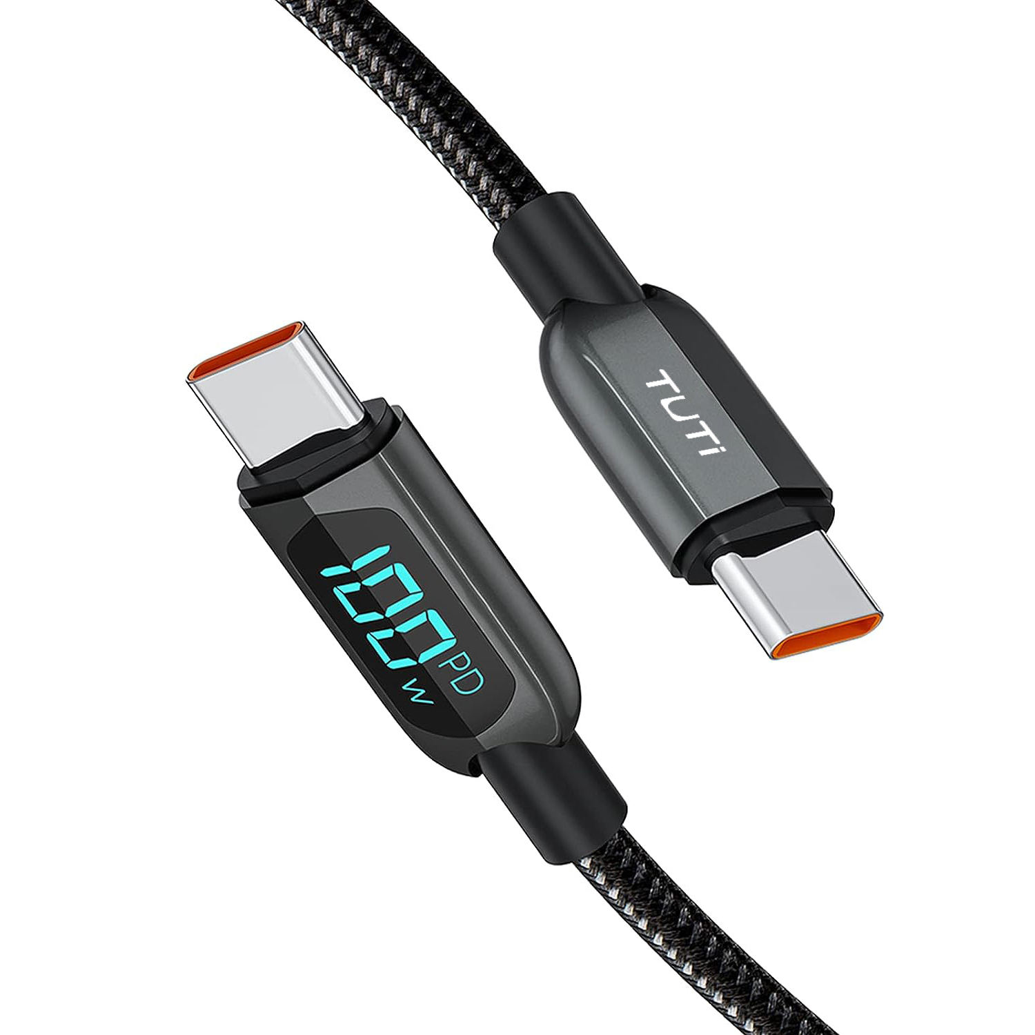 Tuti Factory Direct Sales 100w Led Display Fast Charger Pd Usb C To Type C Popular Nylon Braided Data Cable For Phone - Buy Popu