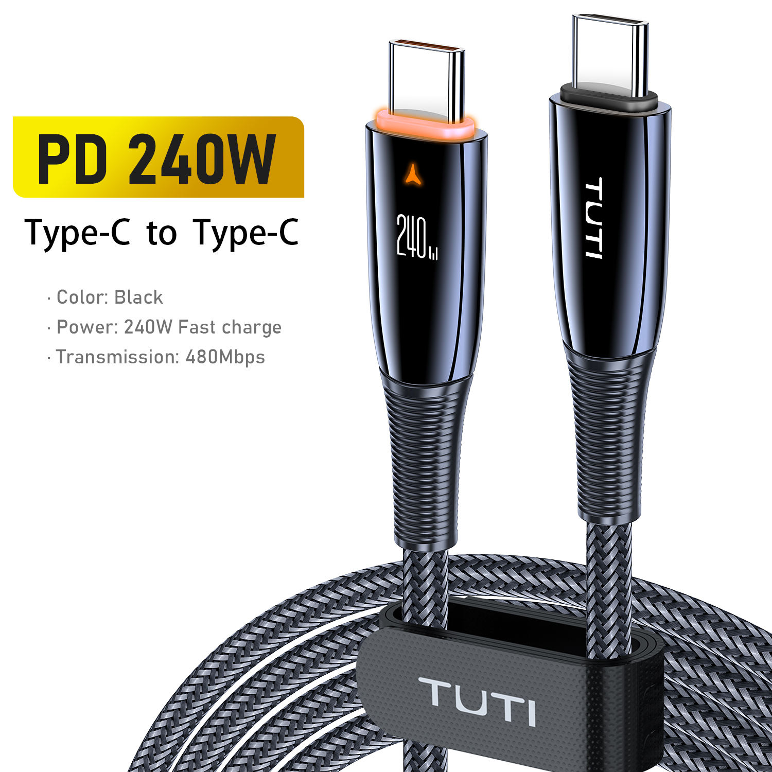 Tuti Factory Direct Sales Fast Charging Type C Pd 66w 240w Usb-c To C Data Cable Nylon Material Braided For Mobile Phone - Buy U