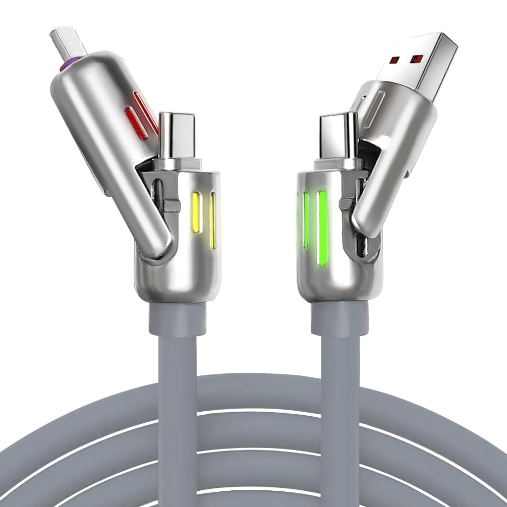 Tuti High Quality 4 In 1 Charging Cable 240w Silicone Type C Data Cable With Breathing Light For Phone - Buy 4 In 1 Fast Chargin