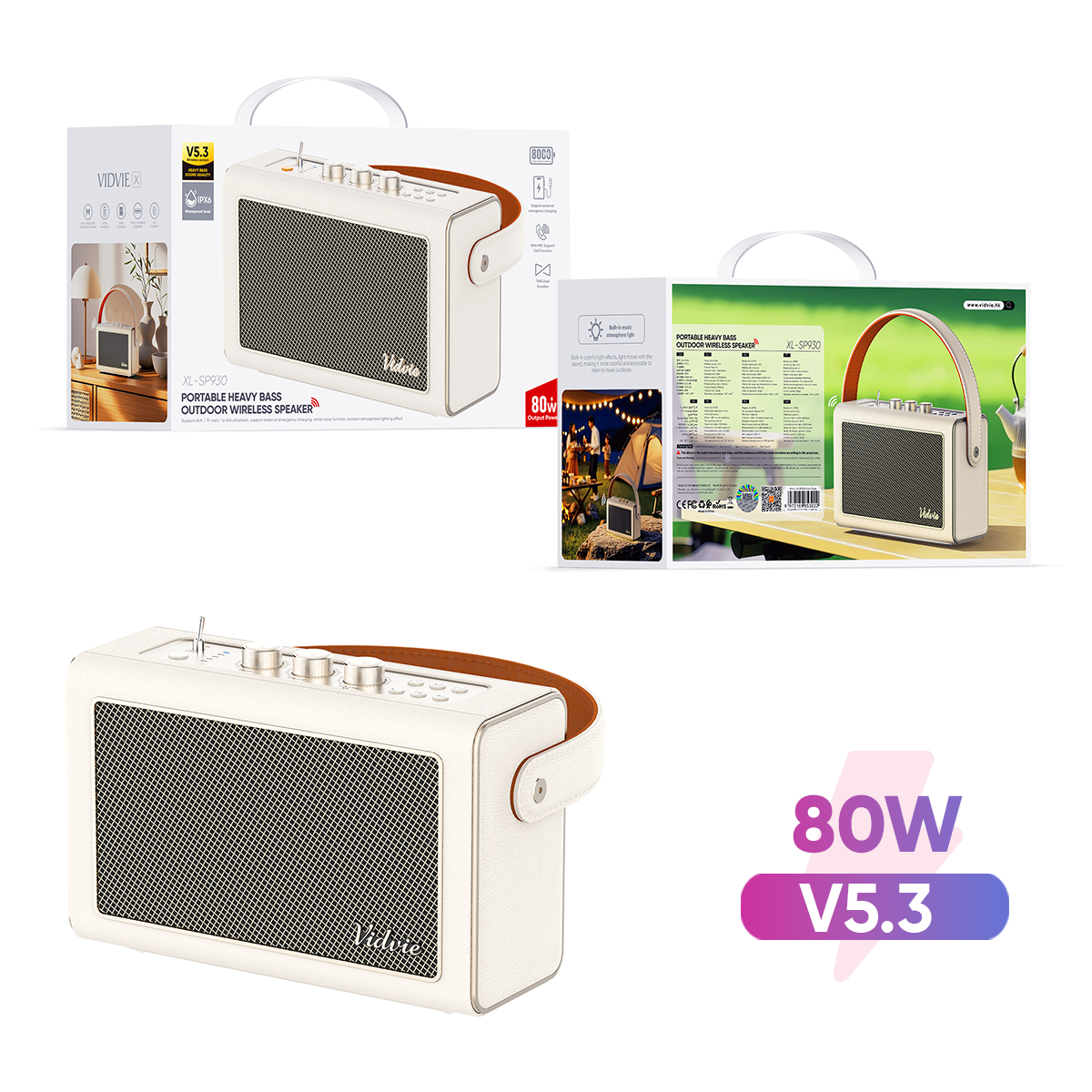 VIDVIE XL-SP930 Retro 80W TWS Wireless Speaker