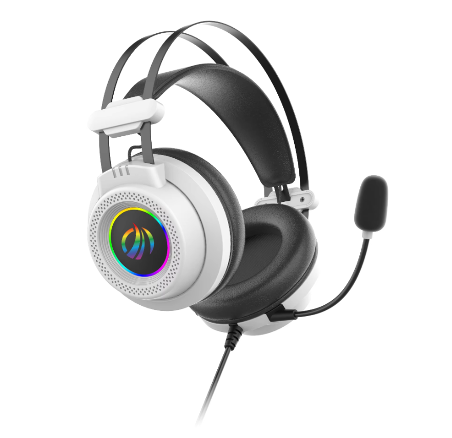 WEICHEN Wired RGB LED Gaming Headset with Dynamic Driver Leather Over-Ear Design Microphone Included-APT-X Touch Control 1.8m Co