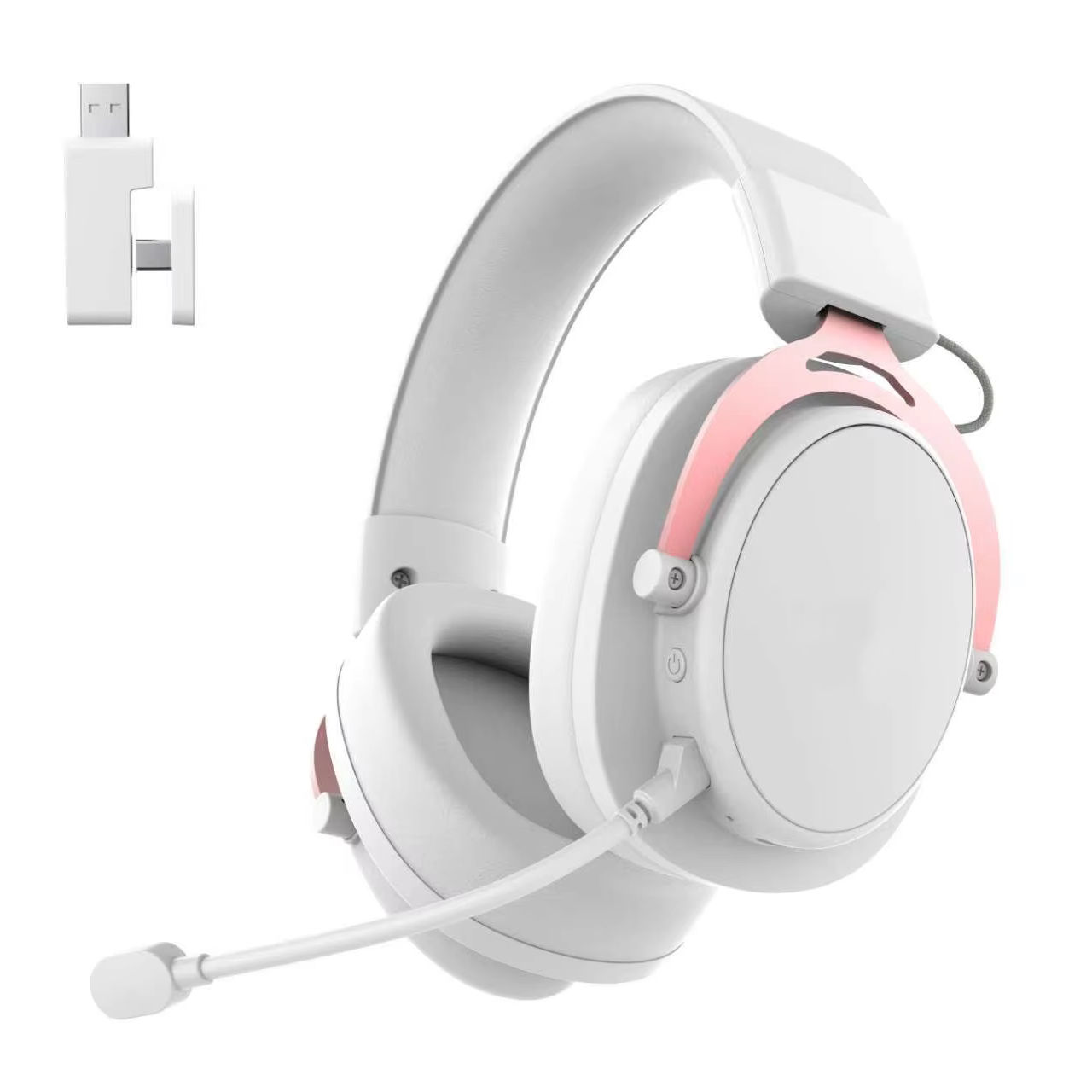 WEICHEN 2.4GHz Wireless Gaming Headset with Leather Material Compatible with PS5 PS4 PC & Switch