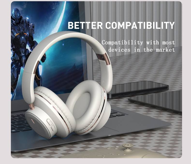 HOEXI Headphones Over-ear 24 Hours Playtime Foldable Lightweight Wireless Headphones Hi-fi Stereo With 6 Eq Modes Bass