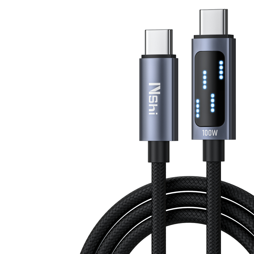 USB C to USB C Cable 100W Fast Charging Cable Type C Charging Cord with LED Display for iPhone MacBook iPad Galaxy