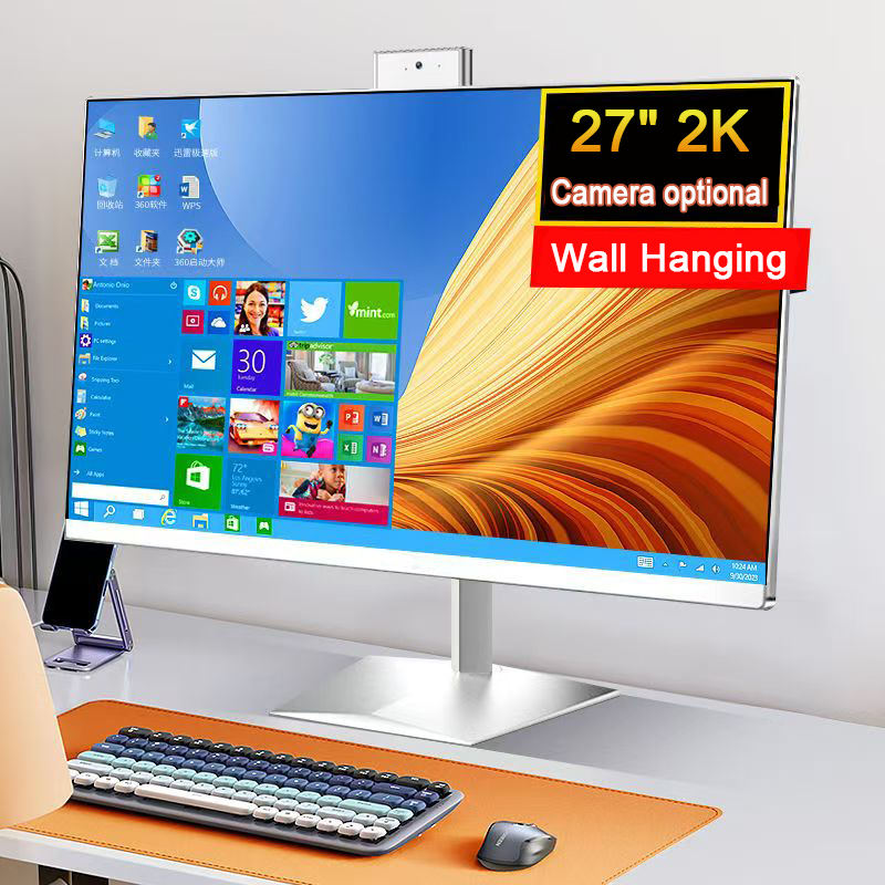 NZPAL White Core I7 16 GB Gaming PC Computers Laptops All in One Touch Screen Comput Desktop for Meeting Room