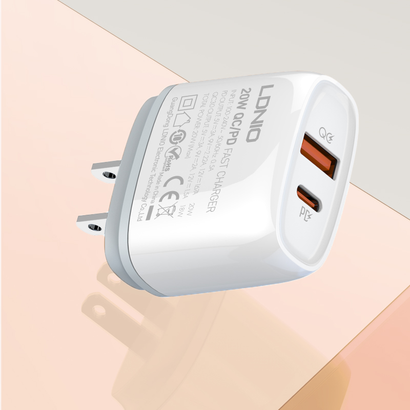 LDNIO--Charger--Q229	"PD 20W  (USB-C)+ QC3.0 Fast charger"