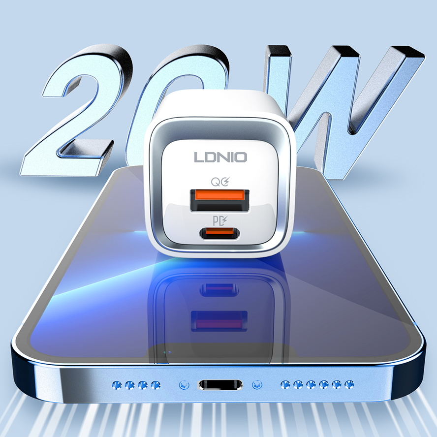 LDNIO--Charger--A2318C	"20W PD/QC3.0 Fast Charger EU/US Plug"