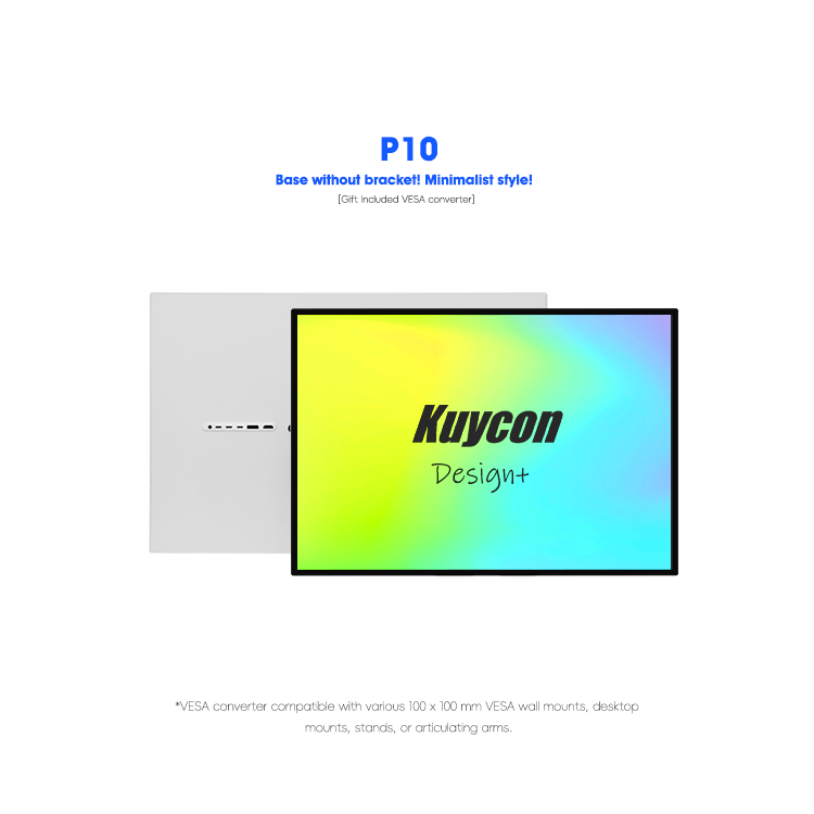 Kuycon P10 28.2 Inch 4k PC Monitor Office Aluminum Alloy CNC Process 163PPI Pixels Led Monitor Panel Display Without Bracket
