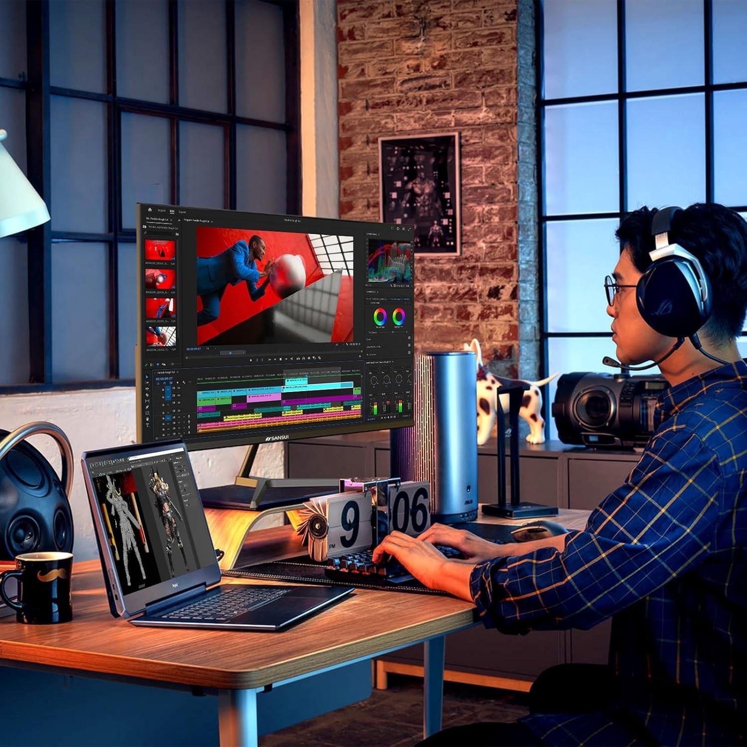 CAISES OEM 27-Inch IPS HD 16:9 No-Border PC Gaming LCD Monitor 180Hz 1080P Computer Screen with VGA-Interface