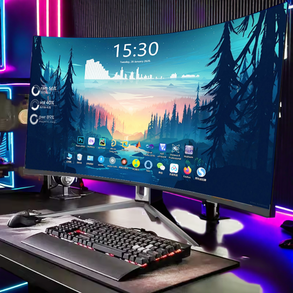 KSZN Rebekah Wholesaler Ultra-Wide 34 Inch Curved Gaming Monitor 21:9 144Hz HDR FreeSync Gamer Monitor With Height-adjustable St