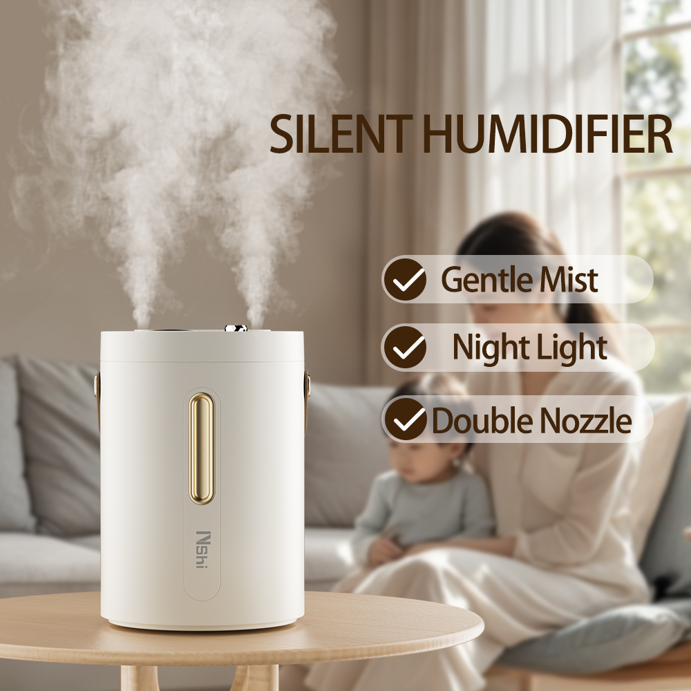 9 Gears LED Display USB Rechargeable Portable Mini Cool Mist Humidifiers for Outdoor Travel Camping