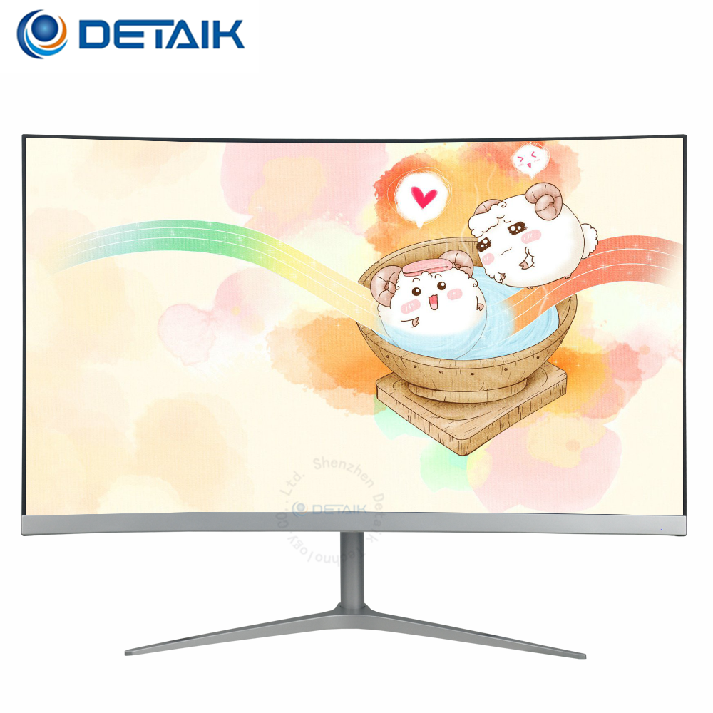 DETAIK 24 Inch Led Computer Monitor FHD Lcd Curved Monitor