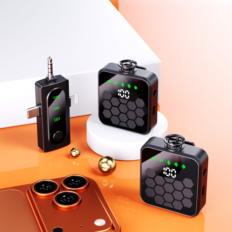 KUAIYIN--QY66 four-drag one-noise-reducing collar clip wireless microphone