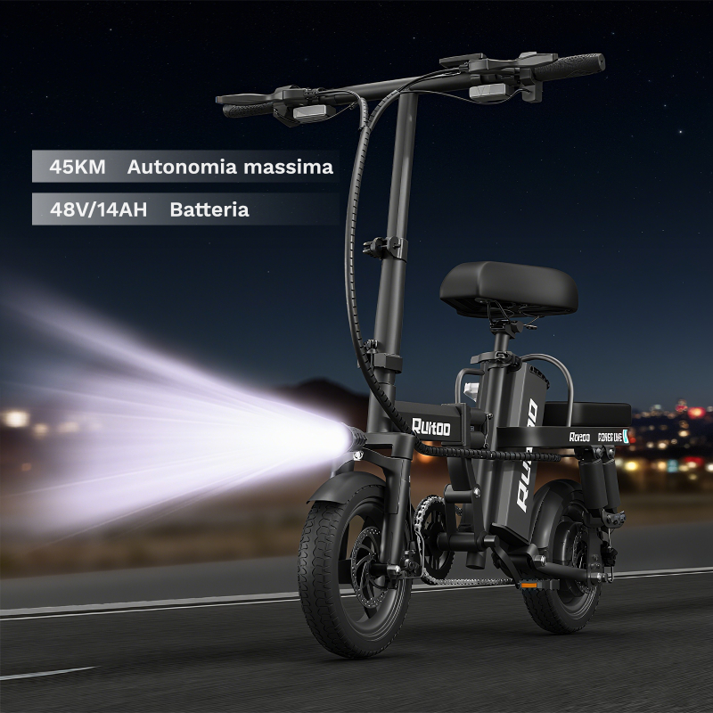 Ruitoo T14 EU Warehouse E Bike Private OEM ODM Rear Hub Motor 48V Electric Bike Folding