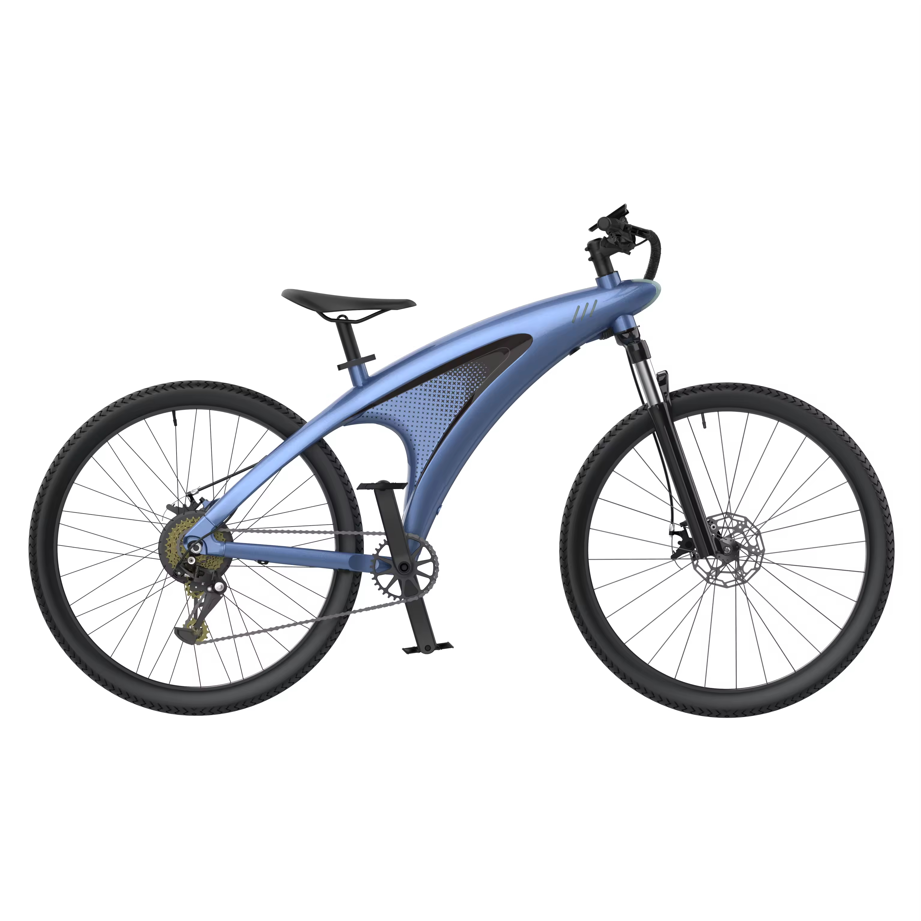 Mid Drive Electric Bicycle E-Bike 27.5 Inches Aluminum Alloy Frame Digital Display Long Range 50km_h Battery Blue Free Shipping