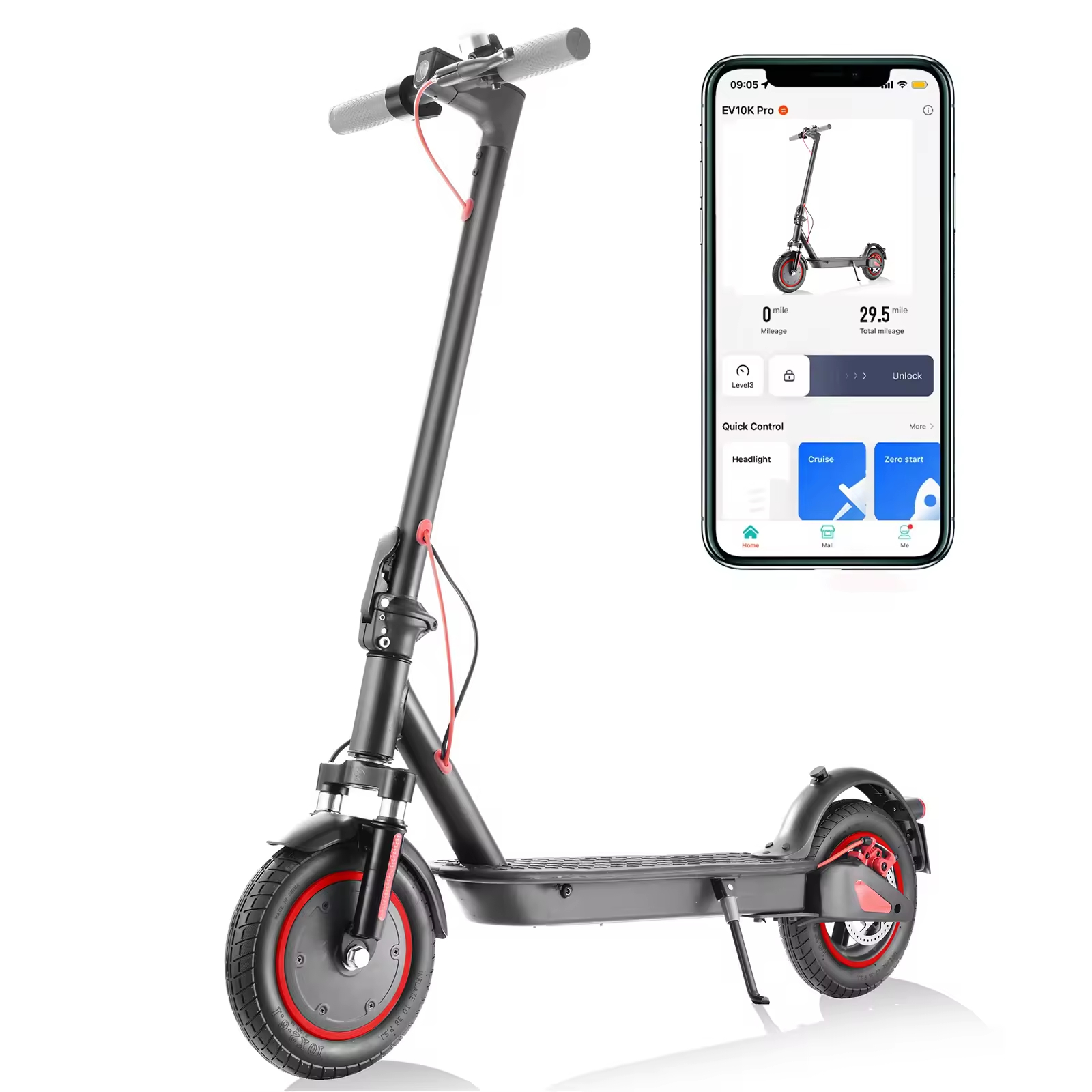 Popular SUNNIGOO ES-N7Mate 500W 36V 10 Inch Tire Foldable Electric Scooter for Adults App-Controlled 30-40km Range 30-50km_h