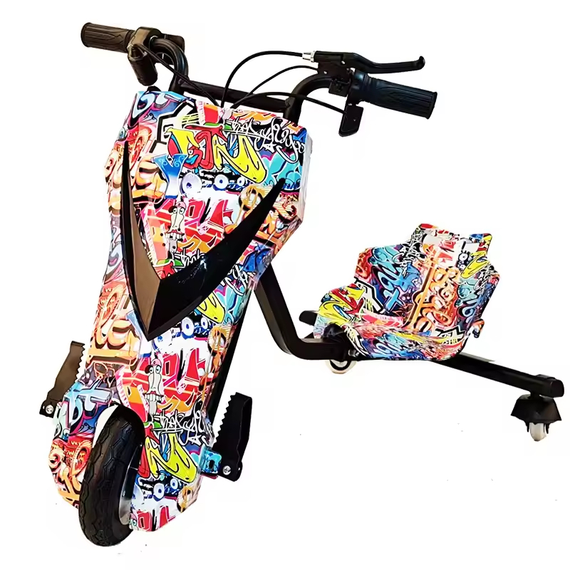 Factory Direct Supply Outdoor Electric Two-seat Drift Car Amusement Park Rental Three-wheel Kart 15km_h Safety