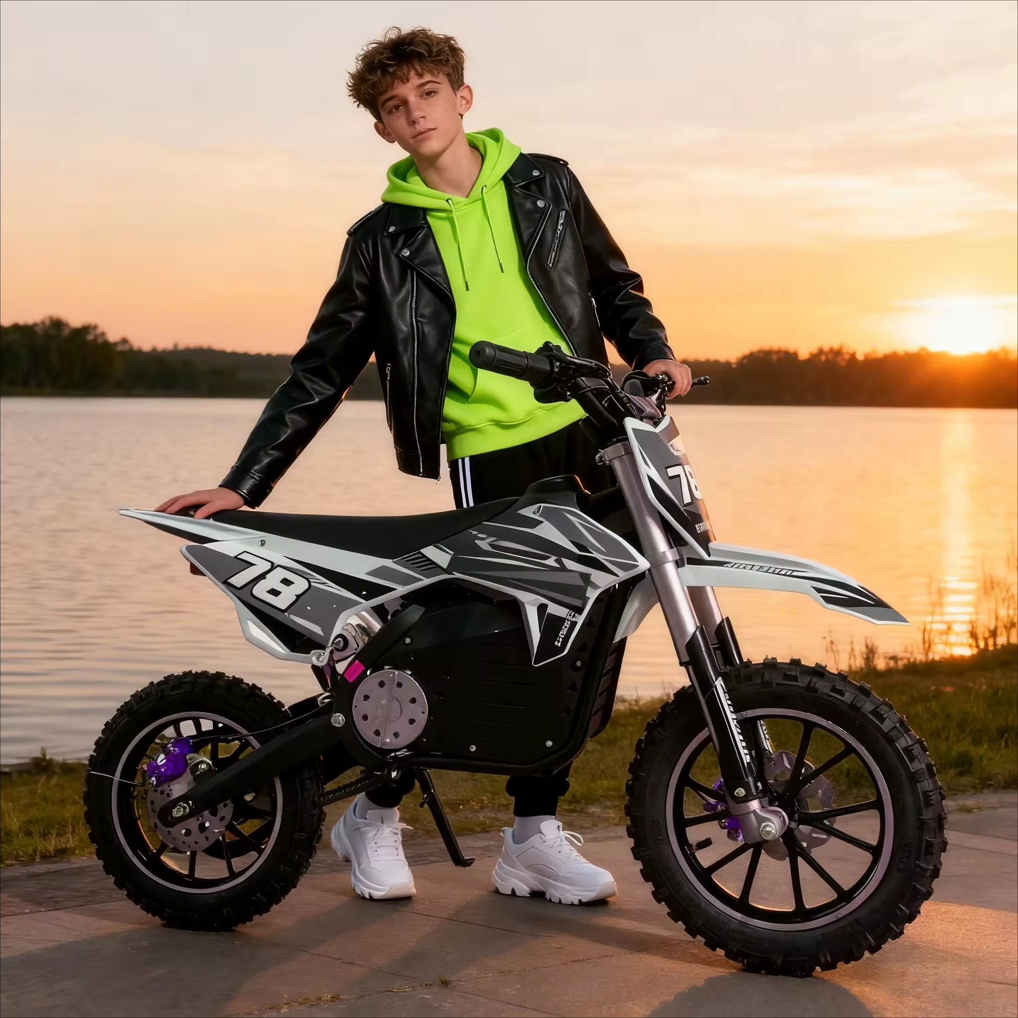 Custom Direct Production Value Stock Available 36V High - Power Kid' Electric Motorbike for Outdoor Off - Road Riding