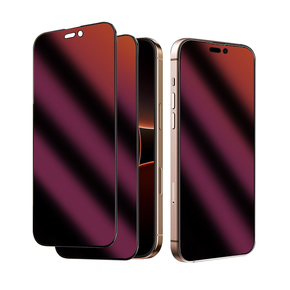 Colorful Purple Light Color Change Anti Peeping Tempered Glass Screen Protector For Iphone 16_15_14_13_12_11 Pro _promax - Buy S