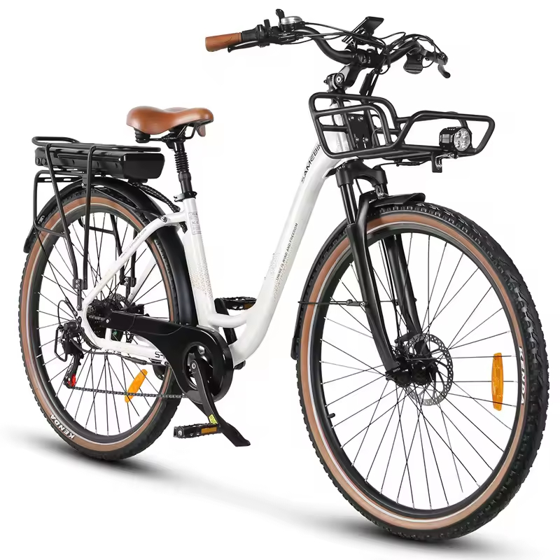 Electric Bike 28 Lithium Electric Bicycle Velo Electric Avec Porte Bagage Tire Reflective Strip Steel Vehicle for E Bike Men