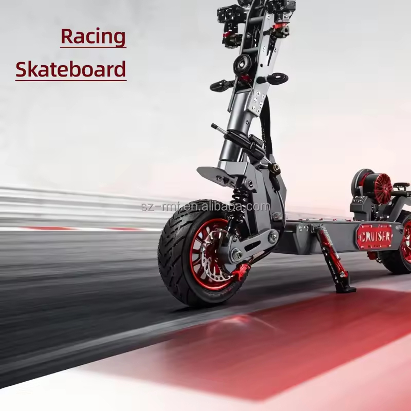 Racing 8000W 72V Electric Scooter High Speed 130km_h 40Ah Tubeless Fat Tire Aluminum Titanium Alloy Frame Full Suspension