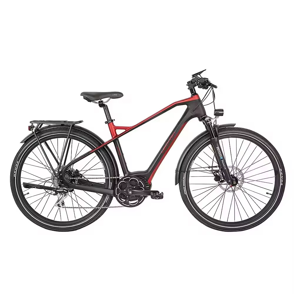 colourful LCD display carbon frame electric bicycle 250W easy release connection city electric bike 7 speed e bike