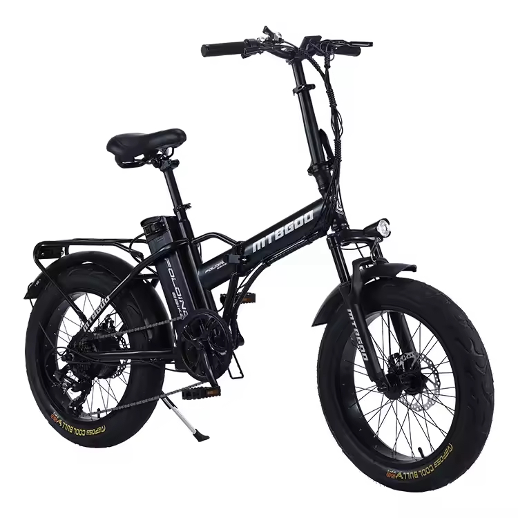 14_ Folding Electric Mountain Bike with 7-Speed 48V 500W Brushless Motor Lithium Battery Disc Brakes Snow-Ready