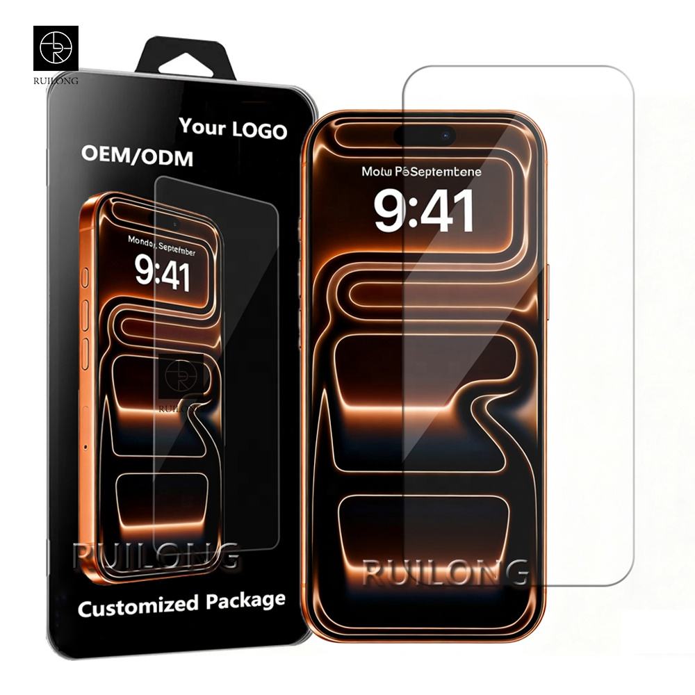 Oem Custom Logo Case Friendly Tempered Glass Screen Protector For Iphone 16 17 Pro Max Air Samsung Xiaomi Infinix Motorola - Buy