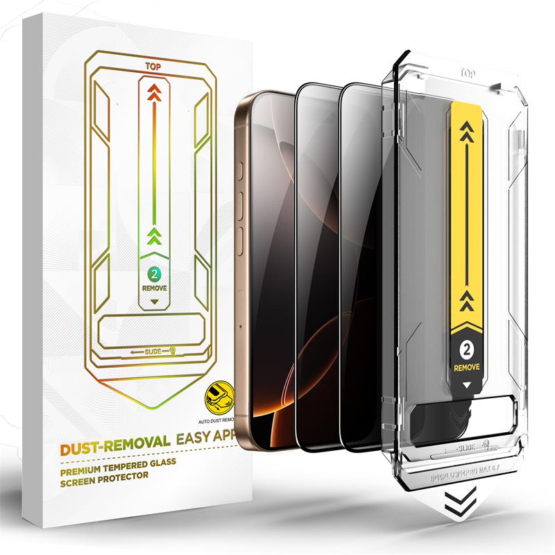 Auto Alignment Dust Removal Box 0.33mm Hd Privacy Screen Protector For Iphone 17 16 15 14 13 Pro Max Tempered Glass For Samsung