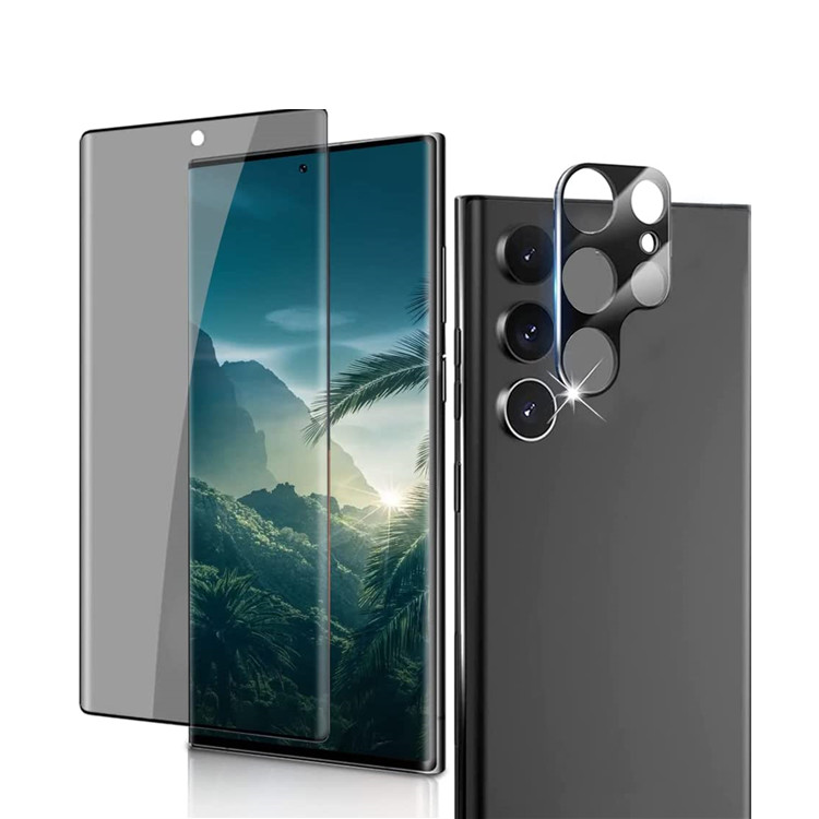 Fingerprint Support 3d Curved Galaxy S23 Ultra Privacy Screen Protector - Buy 9h Tempered Glass fingerprint Support 3d Curved Ga