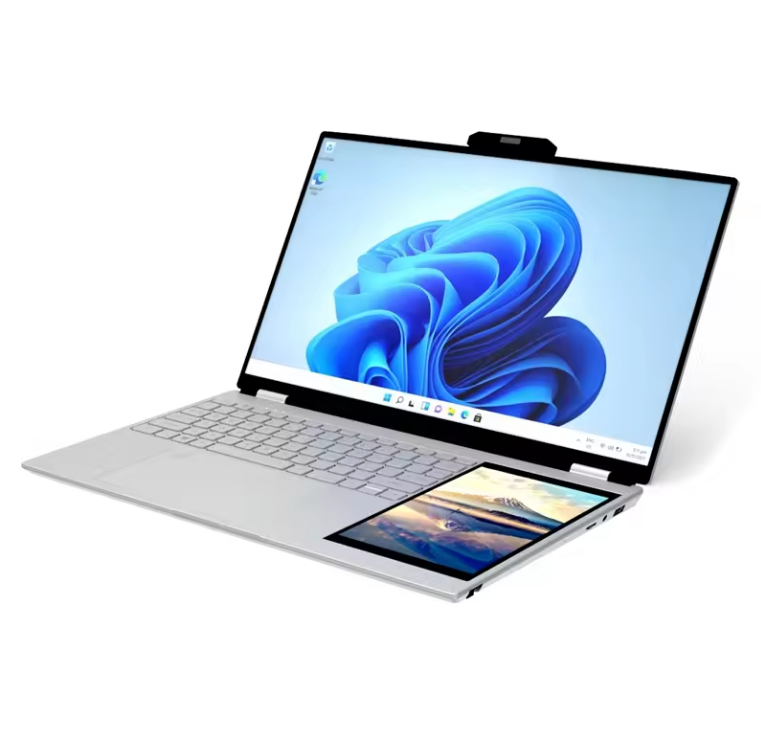 HYRS Wholesale 15.6"+7" Laptop Computer 16GB RAM 10th Generation 1TB SSD 15.6" Double Screen Intel Business Laptop Fingerprint U