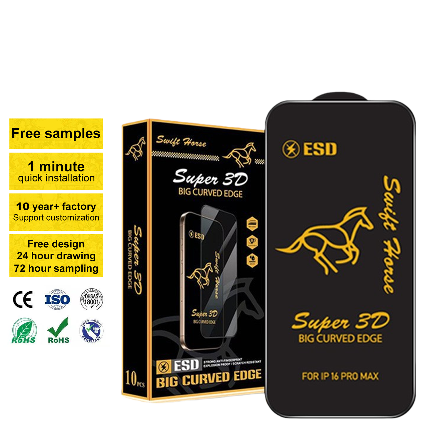 Premium 9h Hardness Anti Glare Tempered Glass For Iphone 16 15 Pro Max Anti Fingerprint Hd Clear Oleophobic Coating Easy Install