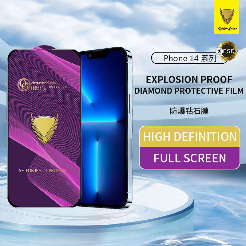 Anti-explosion Tempered Glass Protector For Iphone 14 Pro Max High Quality Full Film For Iphone 13 Pro 12 Mini Xr X Xs - Buy Tem